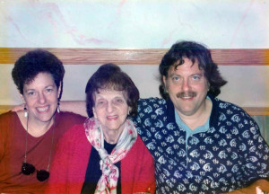 Diane with her brother and mom on her mom’s 80th birthday.