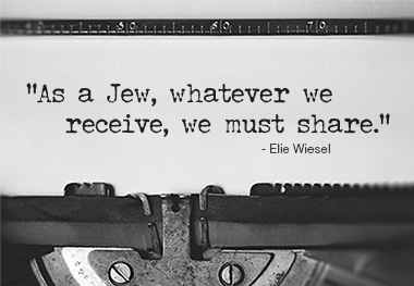 As a Jew, whatever we receive, we must share.